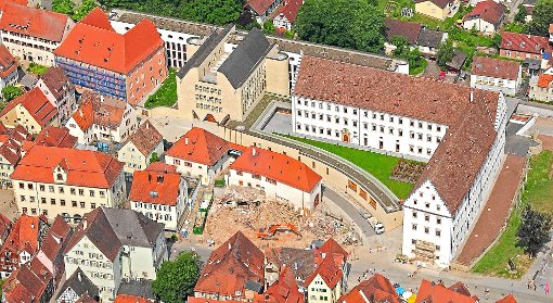 Das Areal mit dem Neubau in der Mitte, der an die vor über 200 Jahren abgerissene Jesuitenkirche erinnern soll. Foto: Diözese Foto: Schwarzwälder-Bote