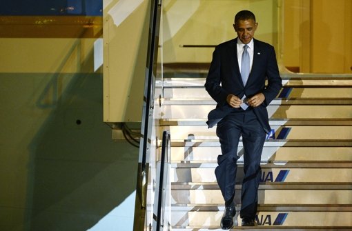 Us-Präsident Barack Obama bei seiner Ankuft in Tokio. Foto: dpa