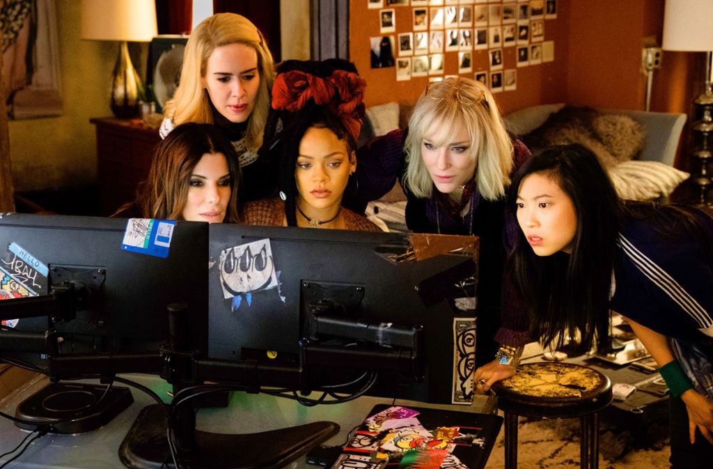 Starke Frauen: Sandra Bullock, Sarah Paulson, Rihanna, Cate Blanchett und Awkwafina (von links) in „Ocean’s 8“