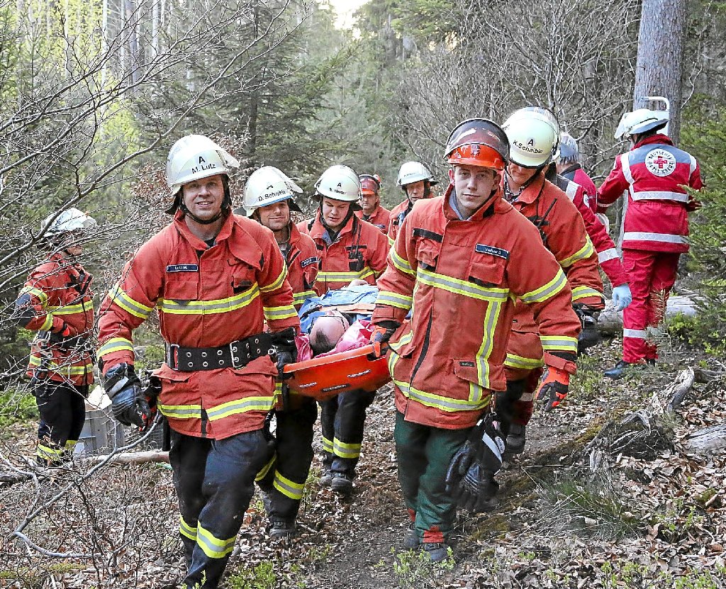Bei der Rettungsübung Forst, die die Wildberger Feuerwehr regelmäßig absolviert,  war jetzt die Abteilung aus Schönbronn gefordert.