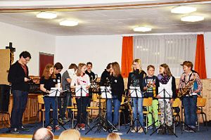 Die Minis des Nusplinger Musikvereins haben bei ihrem Vorspiel den Zuhörern ihre musikalischen Fortschritte demonstriert. Foto: Schwarzwälder-Bote