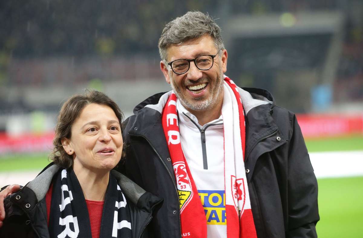 Abteilungsleiterin Oriana D’Aleo,  VfB-Präsident Claus Vogt:  Die Zukunft ist weiblich. Foto: Baumann