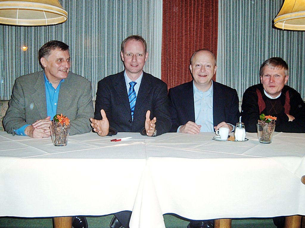 Erörterten verschiedene politische Themen (von links): Claas Wolff, Timm Kern, Michael Theurer und Harald Richter  Foto: Privat Foto: Schwarzwälder-Bote