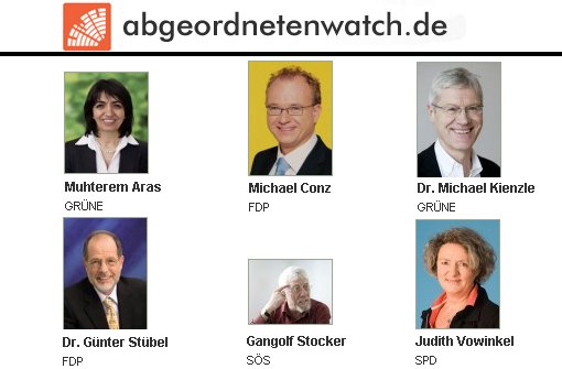 Auch der Stuttgarter Gemeinderat ist bei Abgeordnetenwatch vertreten. Foto: Screenshot ch