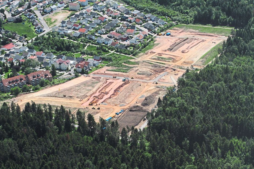 Die Erschließungsarbeiten für die Waldsiedlung auf dem Wimberg sind in vollem Gange.