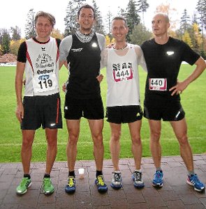 Andreas Schwarzer, Florian Dunst, Holger Reichert und Robert Lassahn (von links) belegten die ersten vier Plätze.. Foto: Nothacker Foto: Schwarzwälder-Bote