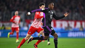 Der FC Bayern hat am ersten Arbeitstag des neuen Sportvorstands Max Eberl nur ein 2:2 (1:1) beim SC Freiburg geholt. Foto: dpa/Tom Weller