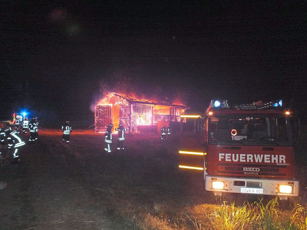 Beim Brand der frei stehenden Scheune in Kappel-Grafenhausen am 28. Juni wurde ein Feuerwehrmann verletzt.